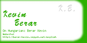 kevin berar business card
